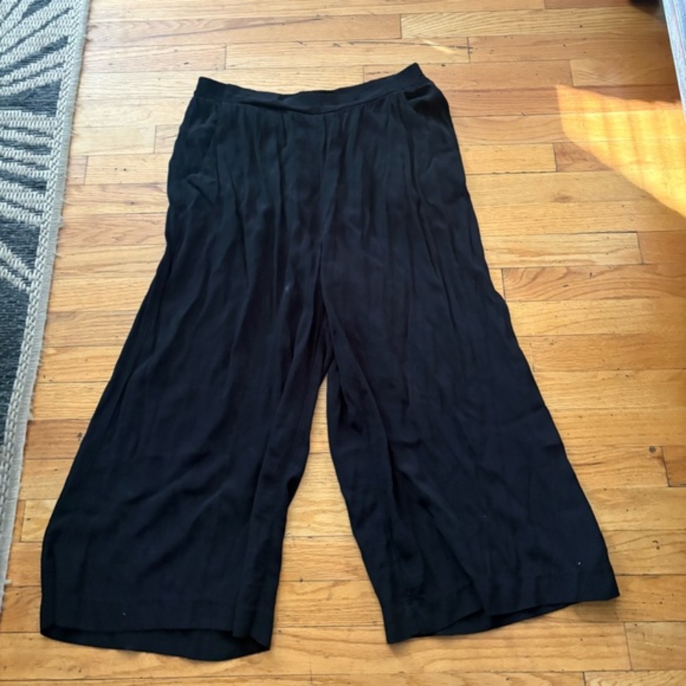 Sanctuary Black Pull On Wide Leg Crops Size Large